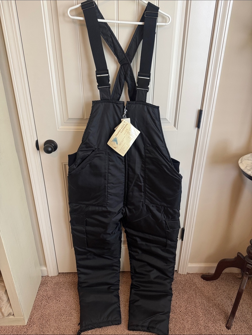 NWT! Vintage Trophy Club Men's Black Insulated Overalls